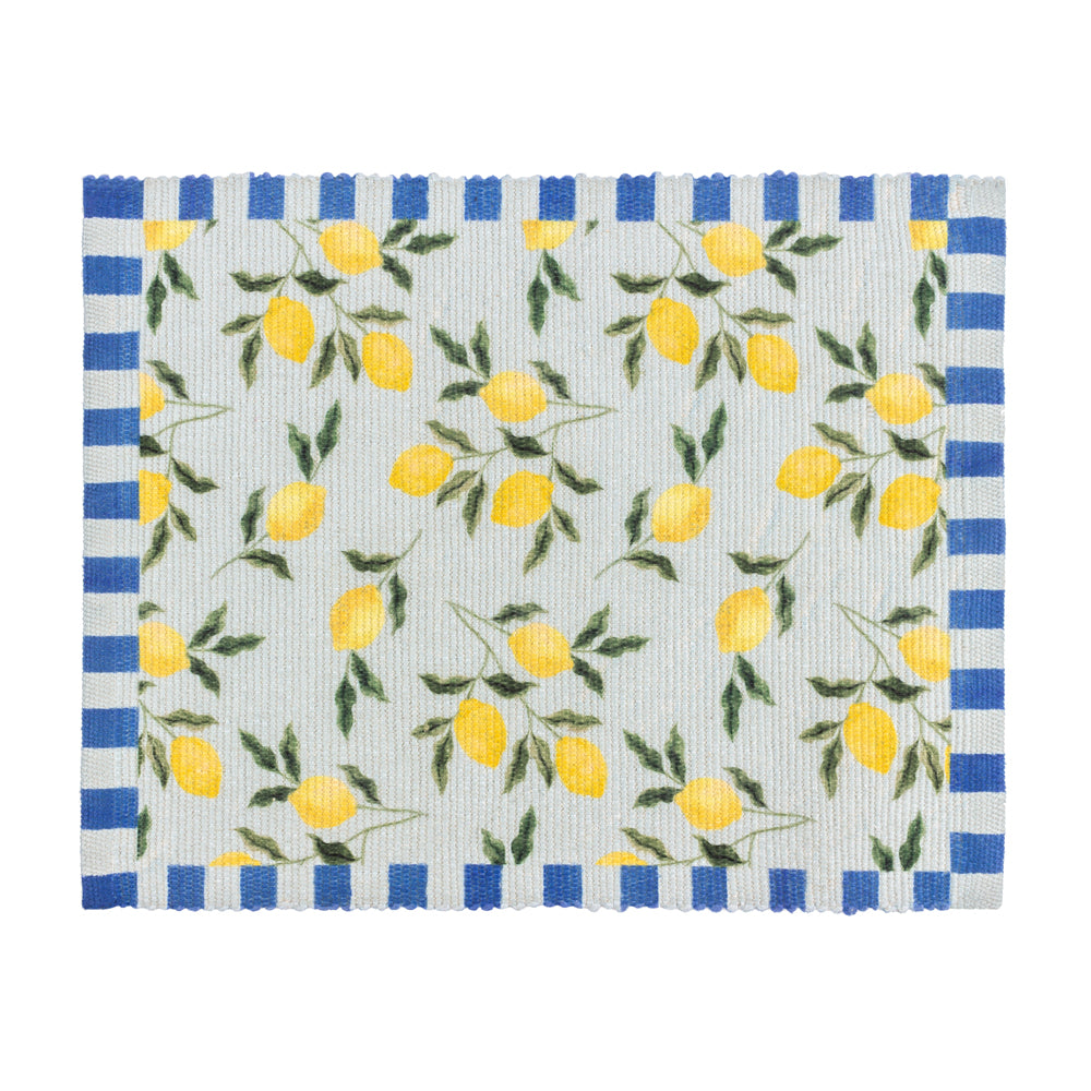 Lemons Set of 4 Indoor/Outdoor Placemats Blue