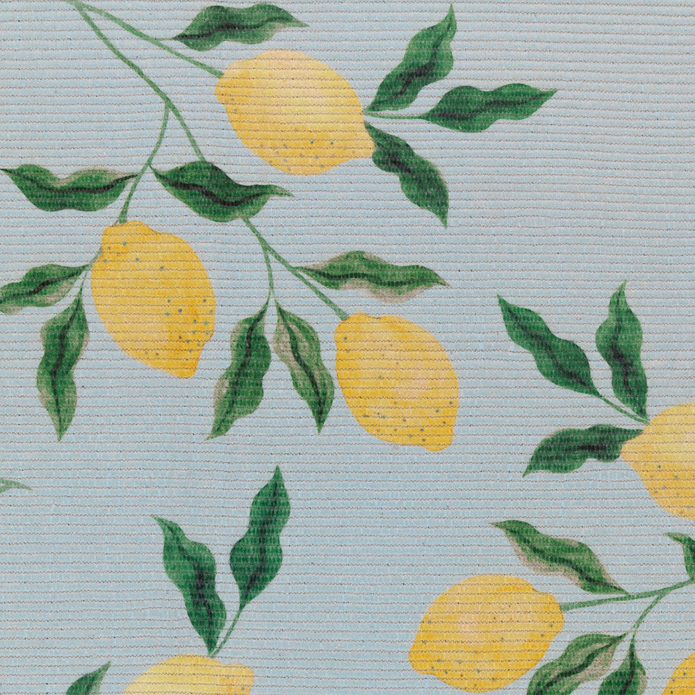 Lemons Printed Indoor/Outdoor Rug Blue