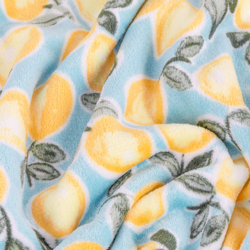 Lemons Fleece Throw Blue