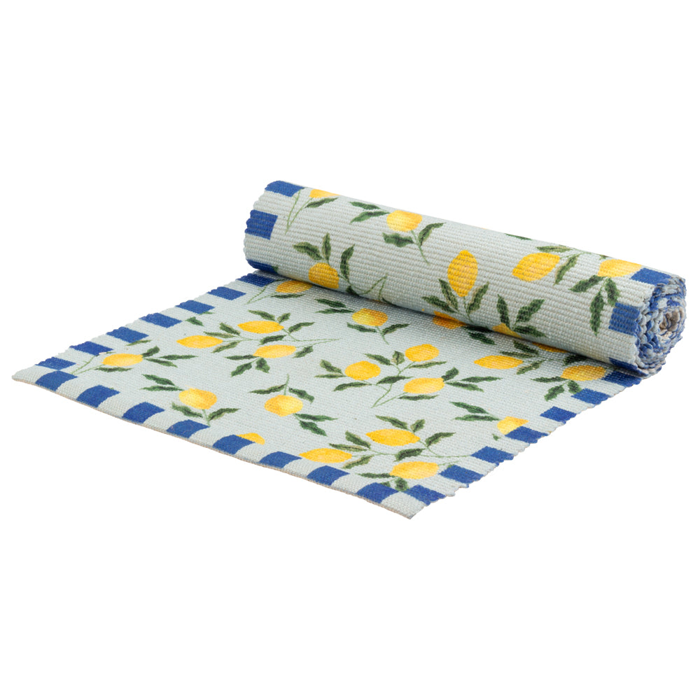 Lemons Indoor/Outdoor Table Runner Blue