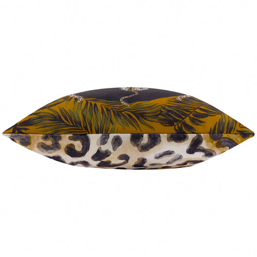 Animal Black Cushions - Leopardis Trio Printed Outdoor Cushion Cover Black/Gold Paoletti