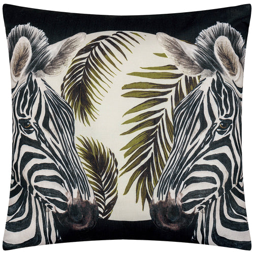 Animal Black Cushions - Leopardis Zebra Woven Outdoor Cushion Cover Multicolour Paoletti