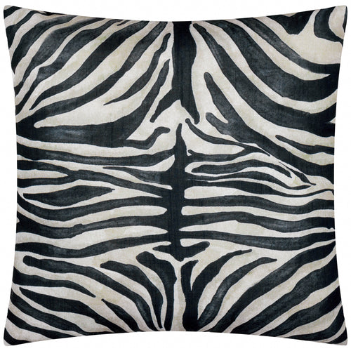 Animal Black Cushions - Leopardis Zebra Woven Outdoor Cushion Cover Multicolour Paoletti