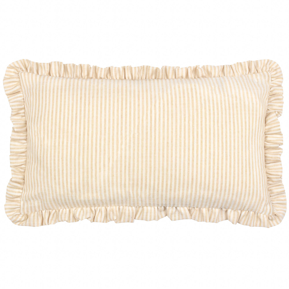 Les Fleurs Embroidered Ruffle Cushion Daisies
