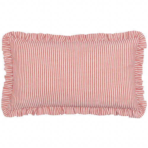 Striped Red Cushions - Les Fruites Embroidered Ruffle Cushion Cover Lemons furn.