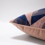 Paoletti Leveque Velvet Jacquard Cushion Cover in Blush/Navy