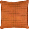 Yard Linen Grid Check Cushion Cover in Brick