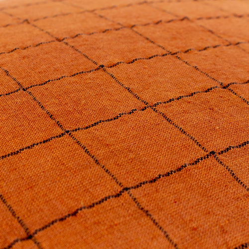 Check Red Cushions - Linen Grid Check  Cushion Cover Brick Yard