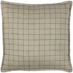 Yard Linen Grid Check Cushion Cover in Stone
