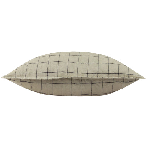 Check Cream Cushions - Linen Grid Check  Cushion Cover Stone Yard