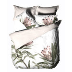 Linen House Alice Grandiflora 100% Cotton Duvet Cover Set in Ivory/Green