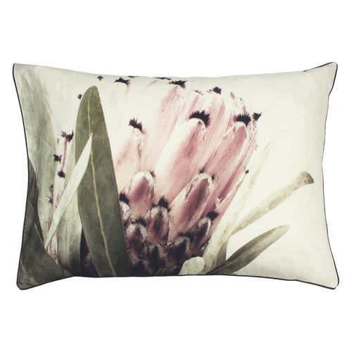 Floral Cream Bedding - Alice Grandiflora Pillowcase Ivory/Green Linen House