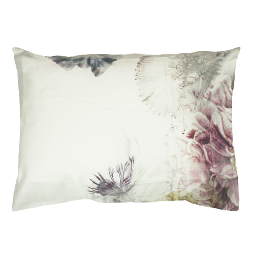 Floral White Bedding - Ellaria Botanical Pillowcase White/Pale Rose Linen House