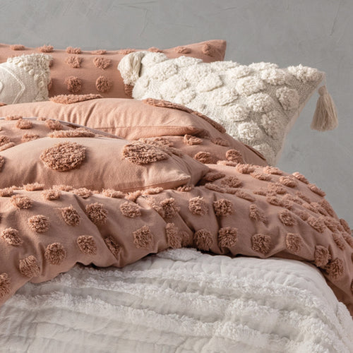 Spotted Pink Bedding - Haze  Tufted 100% Cotton Duvet Cover Set Maple Linen House