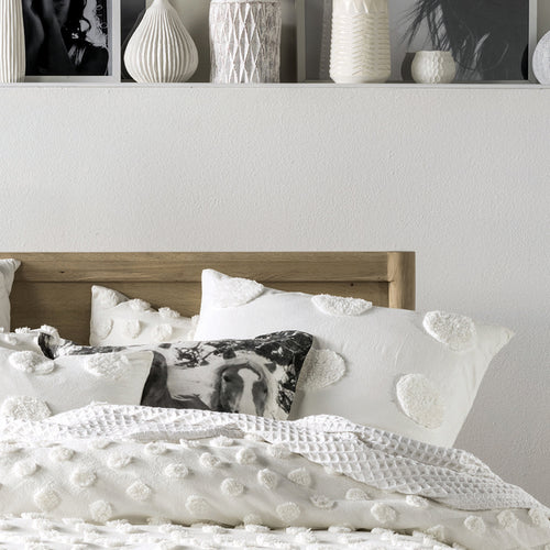 Spotted White Bedding - Haze  Tufted 100% Cotton Duvet Cover Set White Linen House