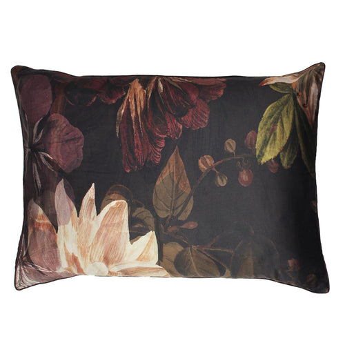 Floral Purple Bedding - Neve Dark Floral Pillowcase Plum Linen House