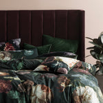 Linen House Winona Dark Botanical 100% Cotton Duvet Cover Set in Ivy