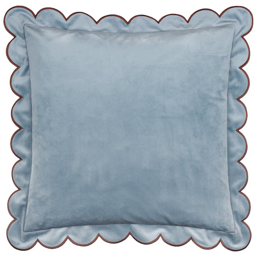 Lil Scallop Velvet Cushion Blue/Brown