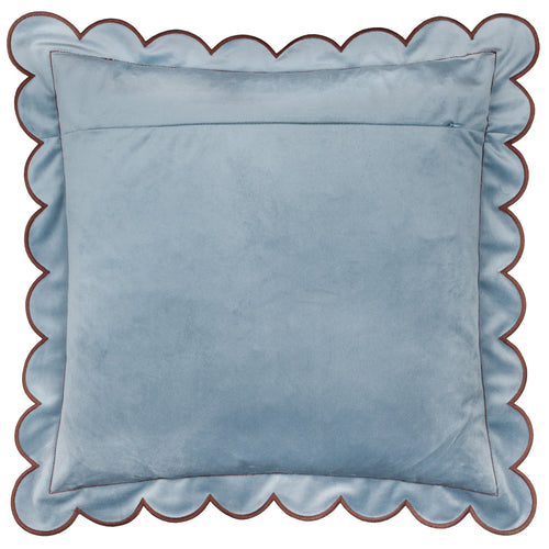Lil Scallop Velvet Cushion Blue/Brown