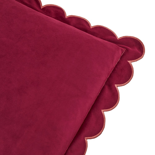 Lil Scallop Velvet Cushion Burgundy/Slipper