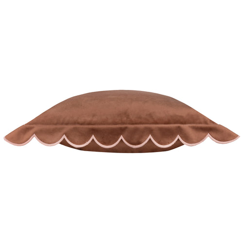 Lil Scallop Velvet Cushion Chestnut/Slipper