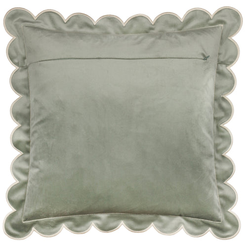 Lil Scallop Velvet Cushion Green/Natural