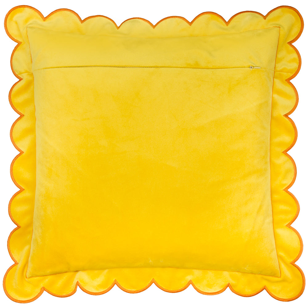 Lil Scallop Velvet Cushion Lemon/Ginger