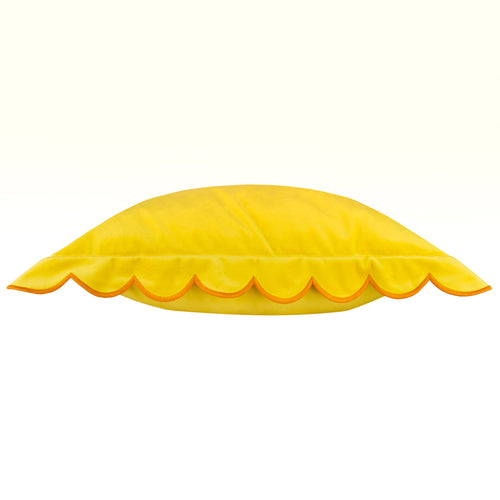Lil Scallop Velvet Cushion Lemon/Ginger