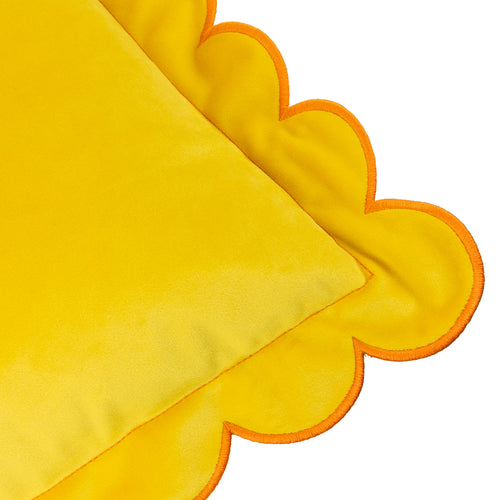 Lil Scallop Velvet Cushion Lemon/Ginger
