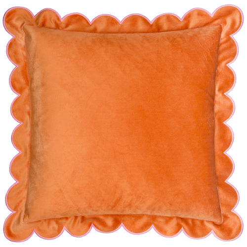 Lil Scallop Velvet Cushion Orange/Pink
