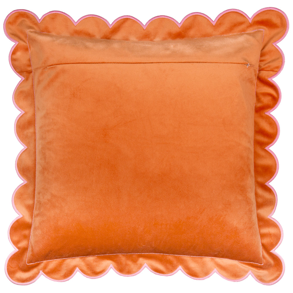 Lil Scallop Velvet Cushion Orange/Pink