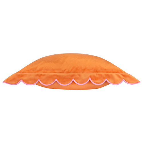 Lil Scallop Velvet Cushion Orange/Pink