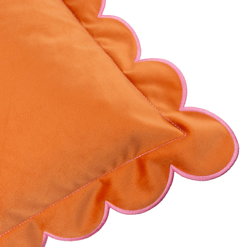Lil Scallop Velvet Cushion Orange/Pink