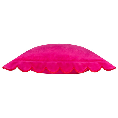 Lil Scallop Velvet Cushion Pink/Red