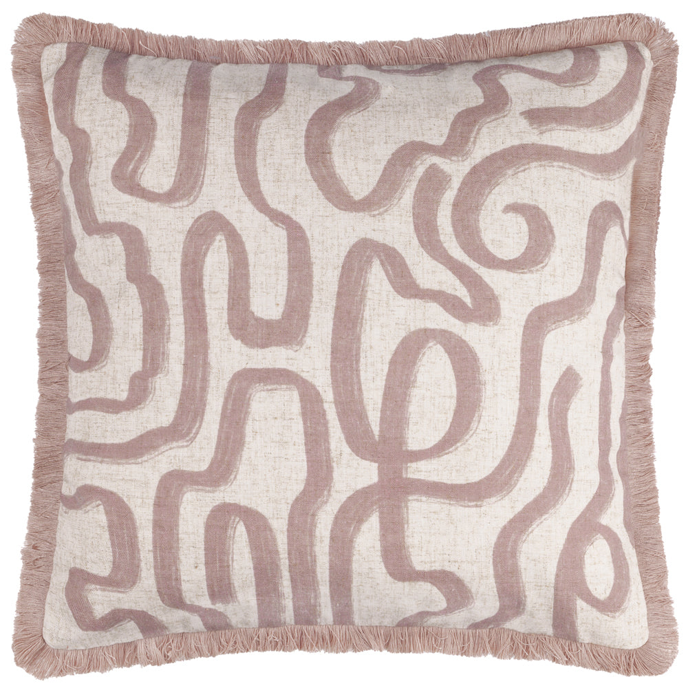 Lina Abstract Printed Cushion Soft Pink