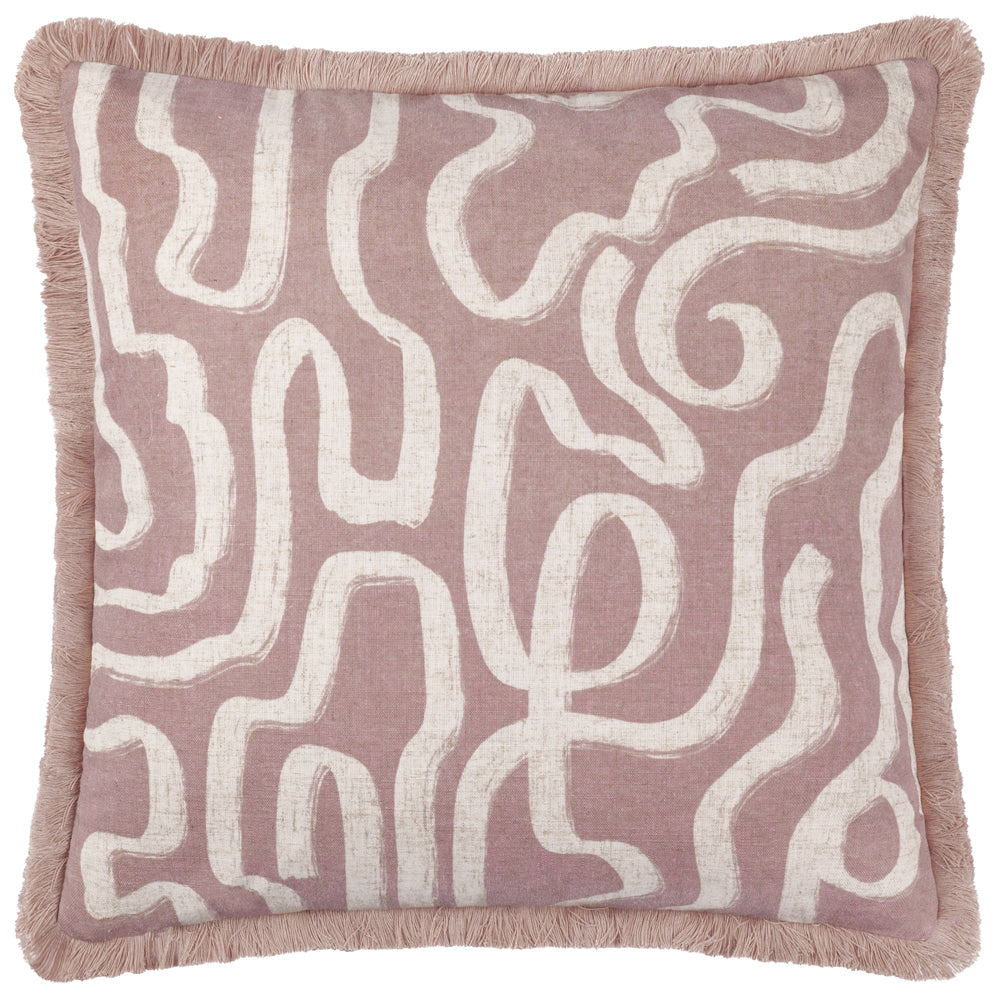 Lina Abstract Printed Cushion Soft Pink