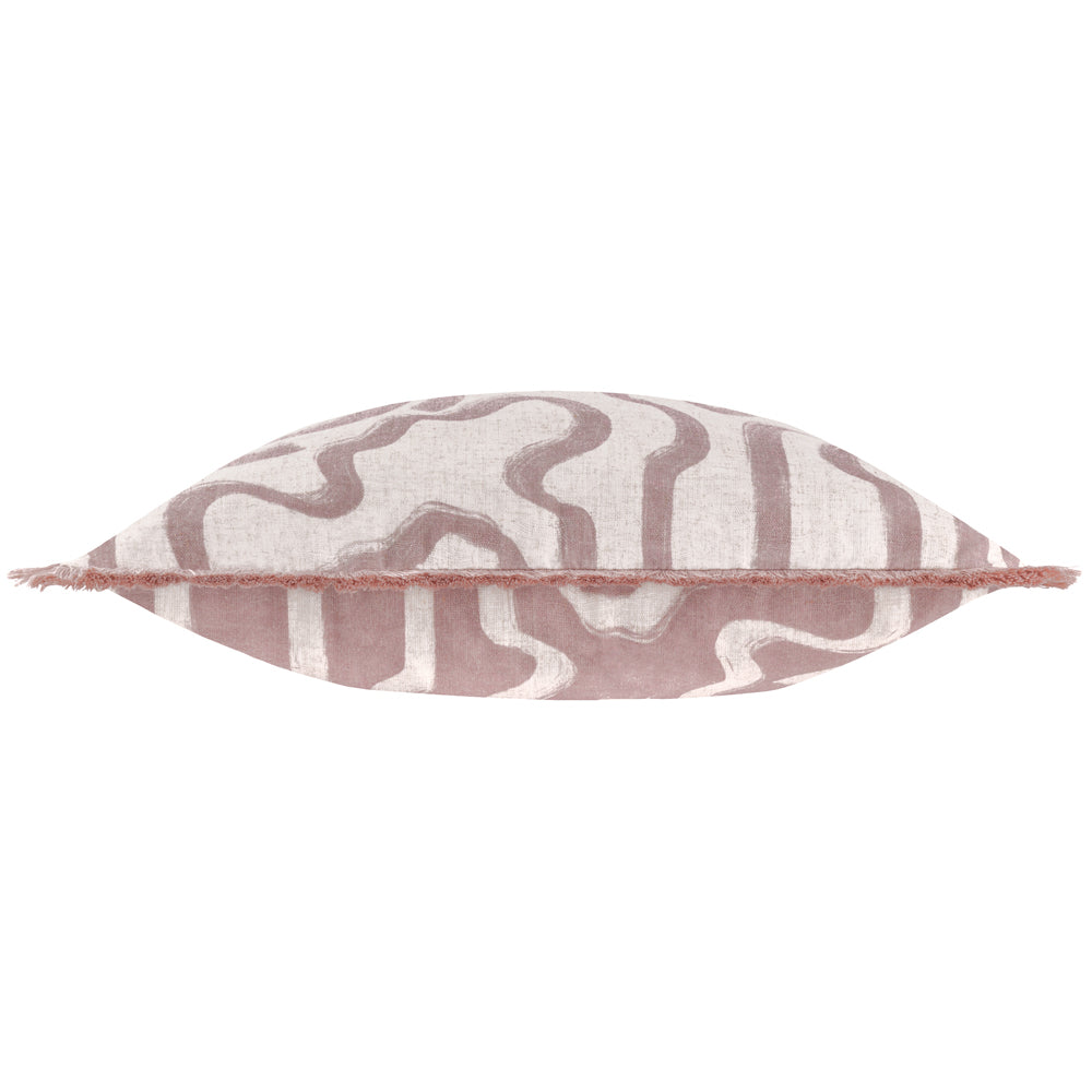 Lina Abstract Printed Cushion Soft Pink