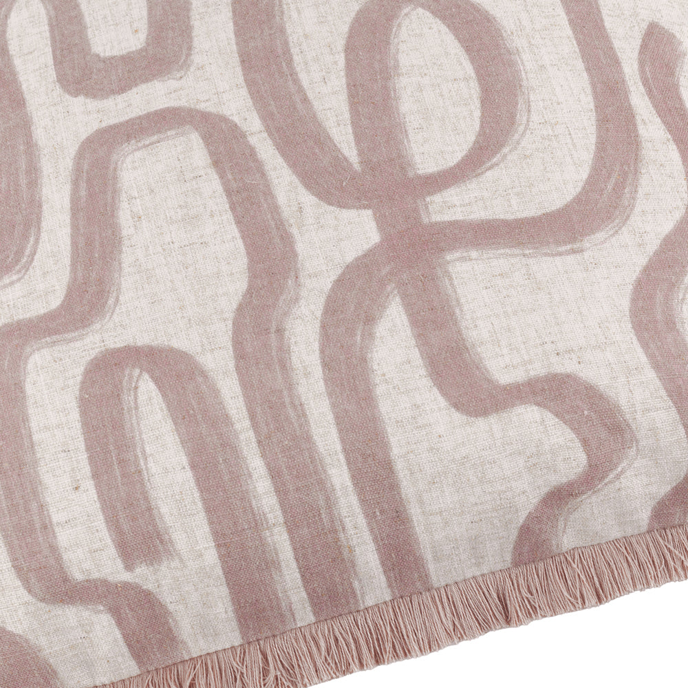 Lina Abstract Printed Cushion Soft Pink