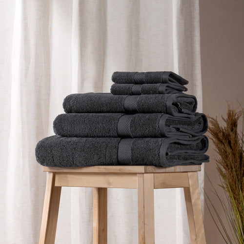 Plain Grey Bathroom - Loft Signature Combed Cotton Towels Slate Yard