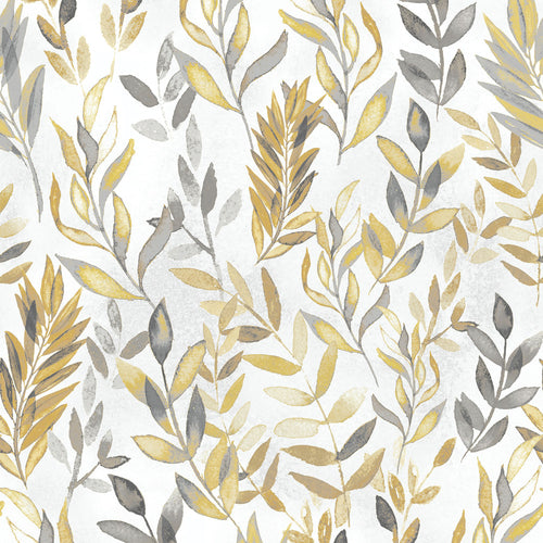 Floral Yellow M2M - Longstock Ochre Fabric Sample Evans Lichfield