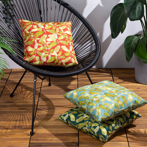 Floral Green Cushions - Lorena Outdoor Cushion Cover Emerald Wylder