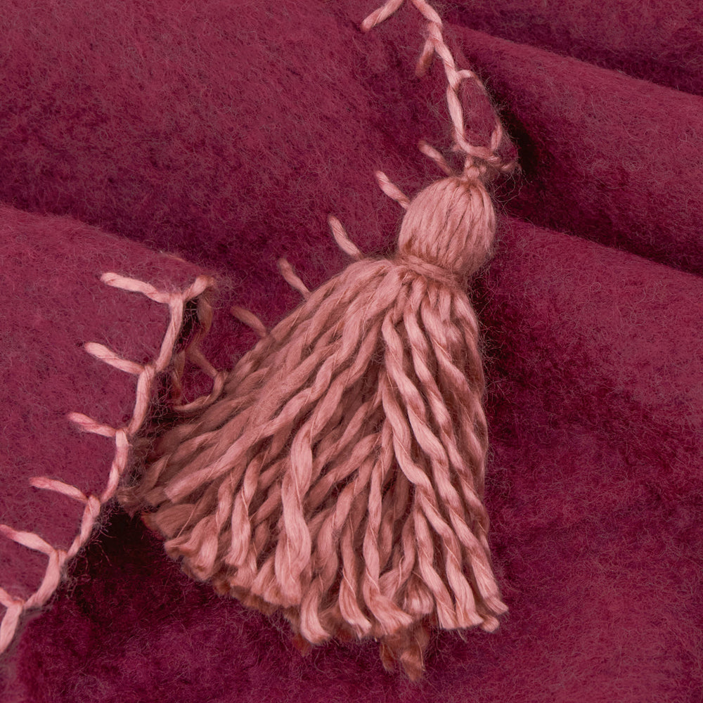 Lowen Wool Blend Brushed Throw Berry/Cotta