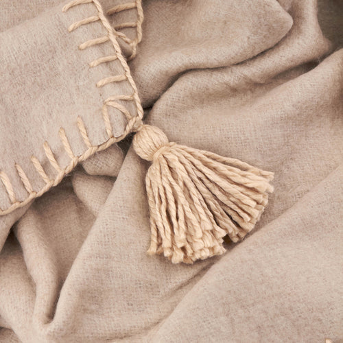 Lowen Wool Blend Brushed Throw Natural