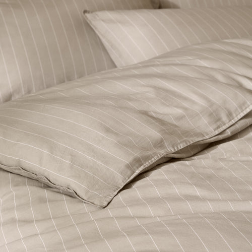 Linear Stripe 100% Cotton Duvet Cover Set Natural