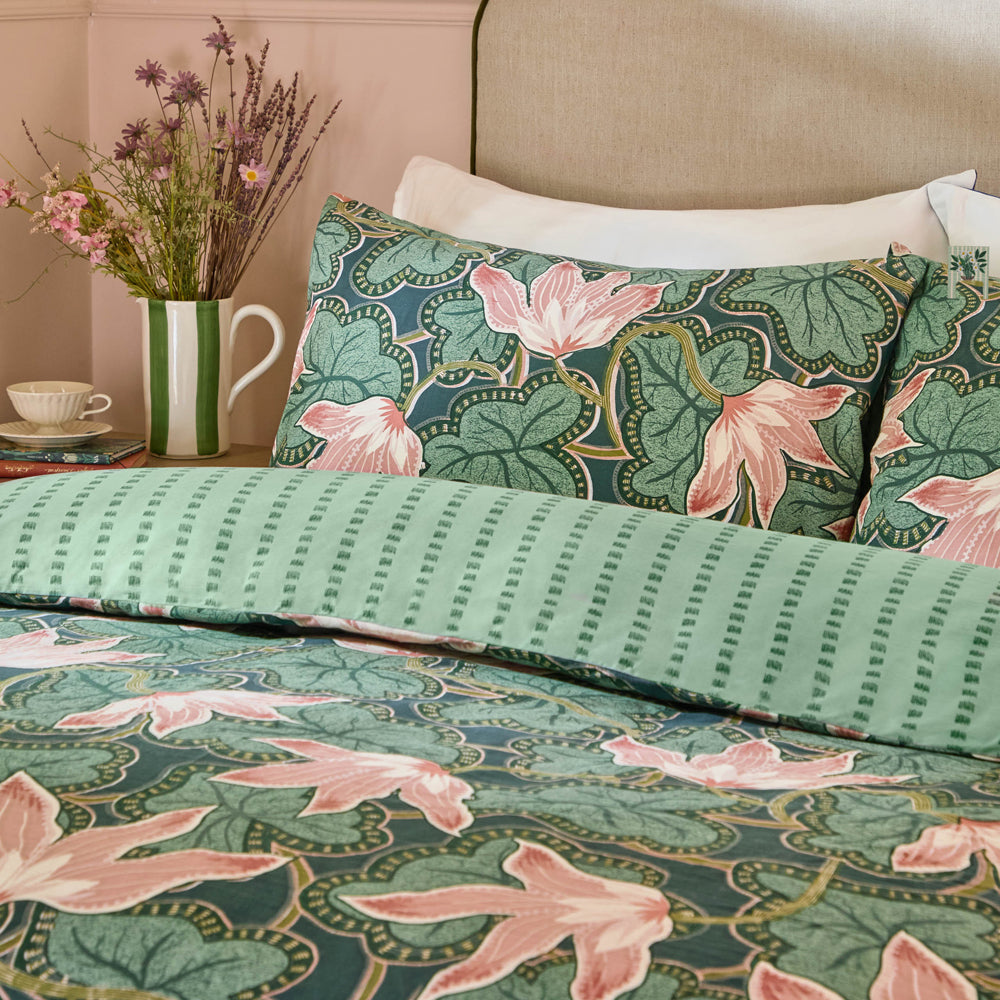Luella Printed Reversible Duvet Cover Set Juniper Green