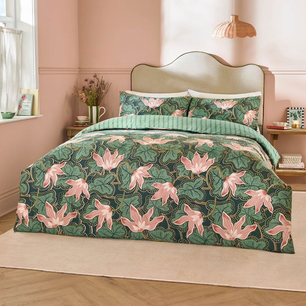 Luella Printed Reversible Duvet Cover Set Juniper Green
