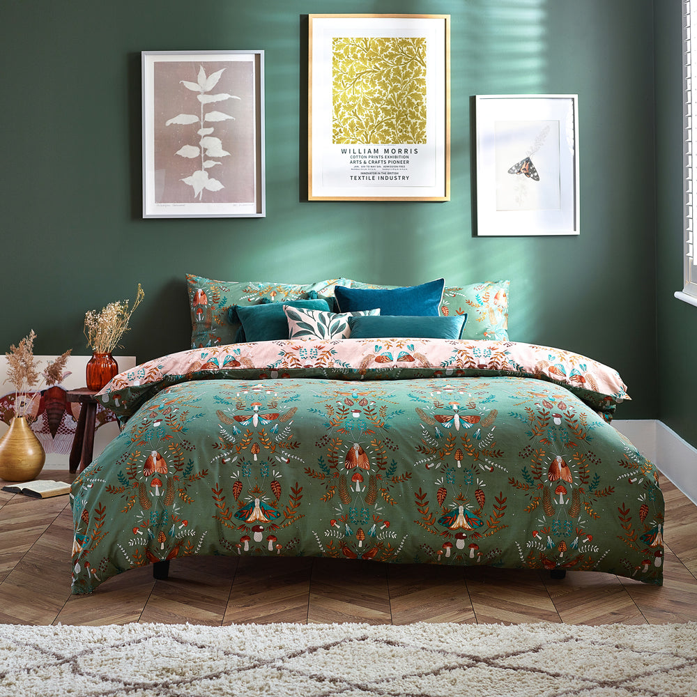 Animal Green Bedding - Luna Wood  Duvet Cover Set Fern Green furn.
