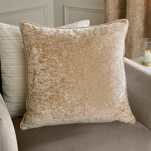 Lustre Velvet Cushion Champagne