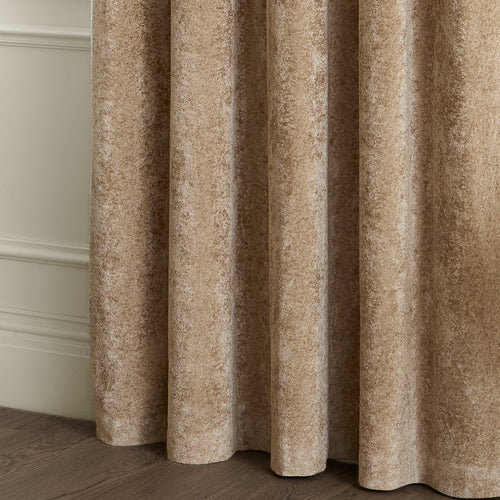 Lustre Velvet Fully Lined Eyelet Curtains Champagne