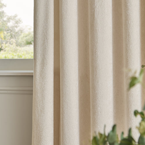 Lustre Velvet Fully Lined Eyelet Curtains Ivory